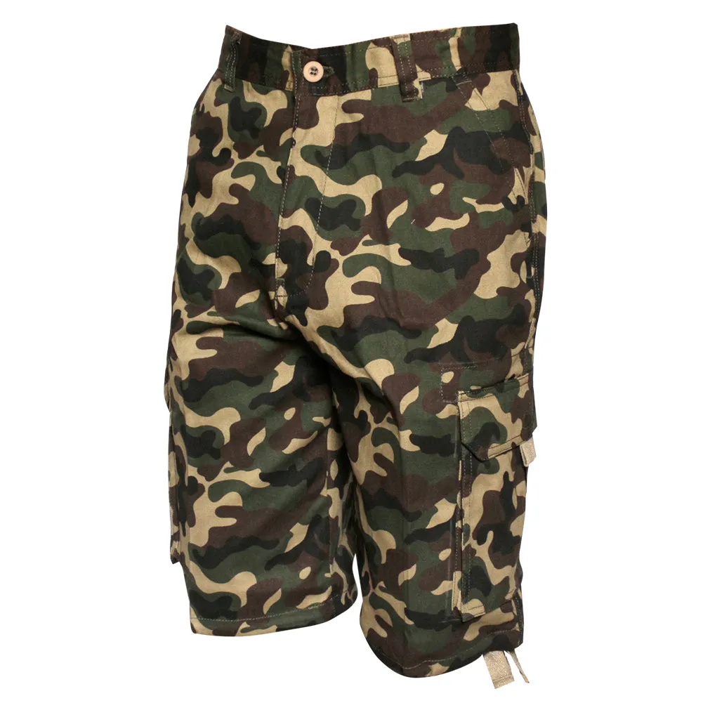 Men's Cargo Camo Shorts Color Cotton Pocket Relaxed Fit Original Deluxe