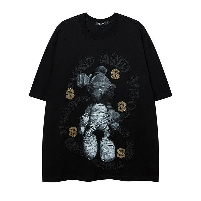 Men’s Cartoon Mouse Print T-Shirt – Casual Cotton