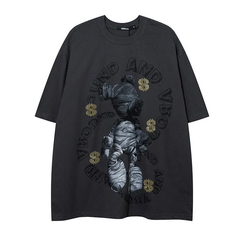 Men’s Cartoon Mouse Print T-Shirt – Casual Cotton