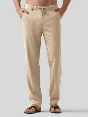 Men's Casual Cotton Linen Pants 32 Inch