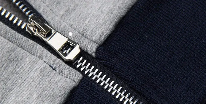 Men's Casual Fashion Plaid Slim Hooded Sweatshirt