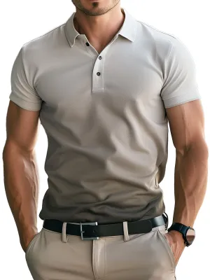 Men's Casual Gradient Print Short Sleeve Polo Shirt