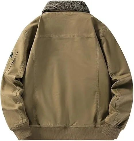 Men's Casual Military Cargo Bomber Jacket – Stylish Field Windbreaker Coat for Everyday Wear