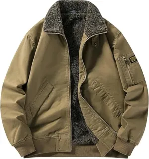 Men's Casual Military Cargo Bomber Jacket – Stylish Field Windbreaker Coat for Everyday Wear