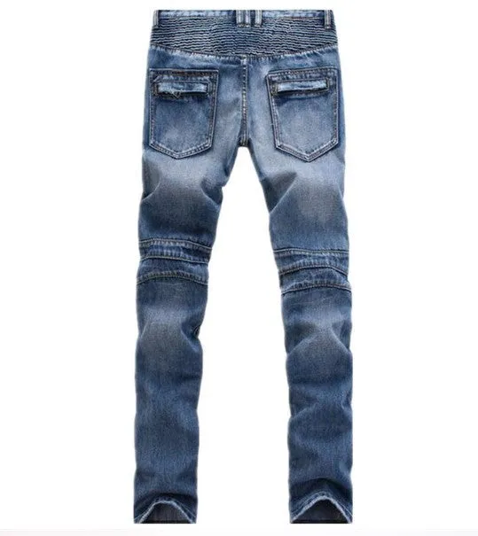 Men's Casual Ripped Biker Jeans