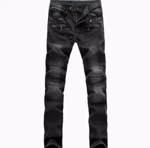 Men's Casual Ripped Biker Jeans