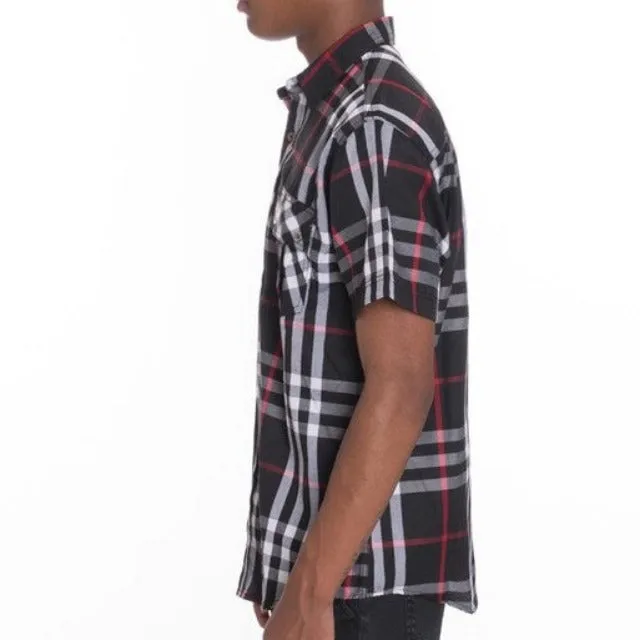 Men's Casual Short Sleeve Checker Shirts