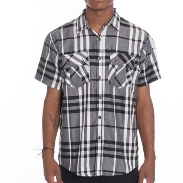 Men's Casual Short Sleeve Checker Shirts