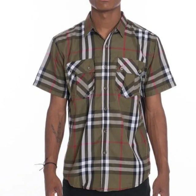 Men's Casual Short Sleeve Checker Shirts