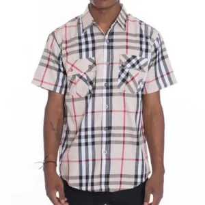 Men's Casual Short Sleeve Checker Shirts