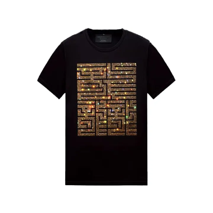 Men's Casual Short Sleeve T-Shirts with Rhinestones