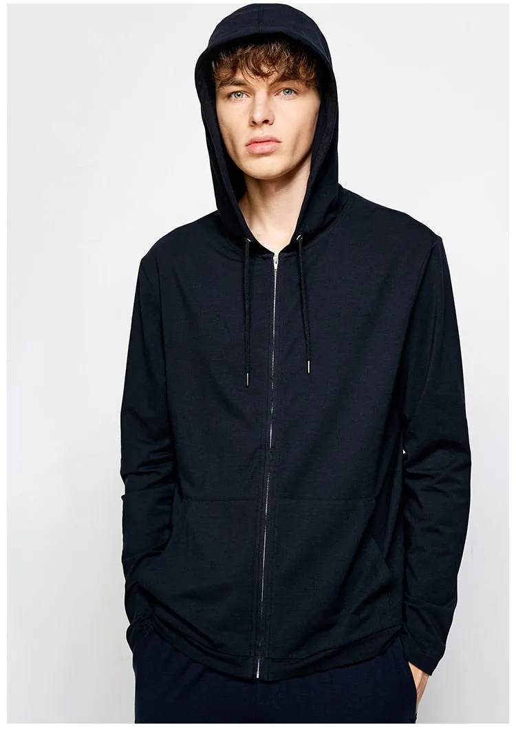 Men's Casual Zipped Long Sleeve Hoodie