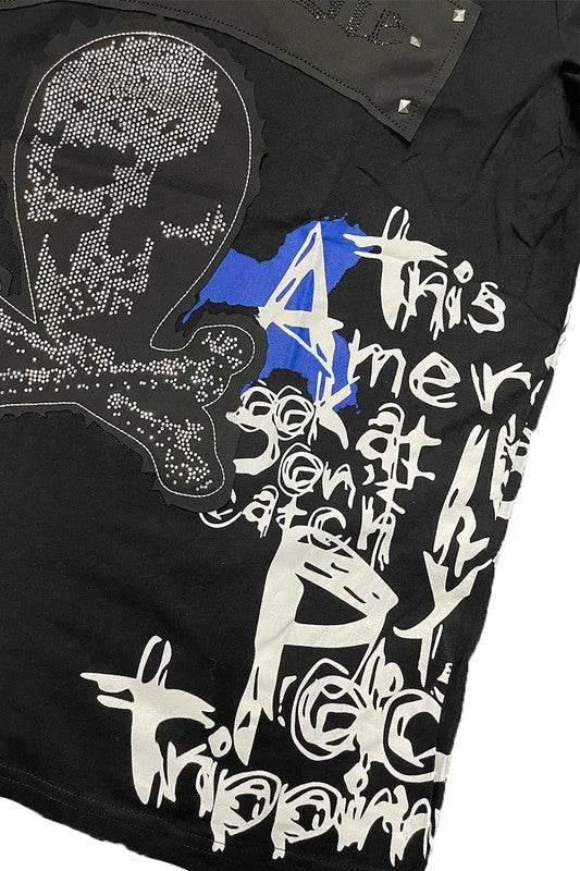 Mens Chrome Cross Skull Tshirt