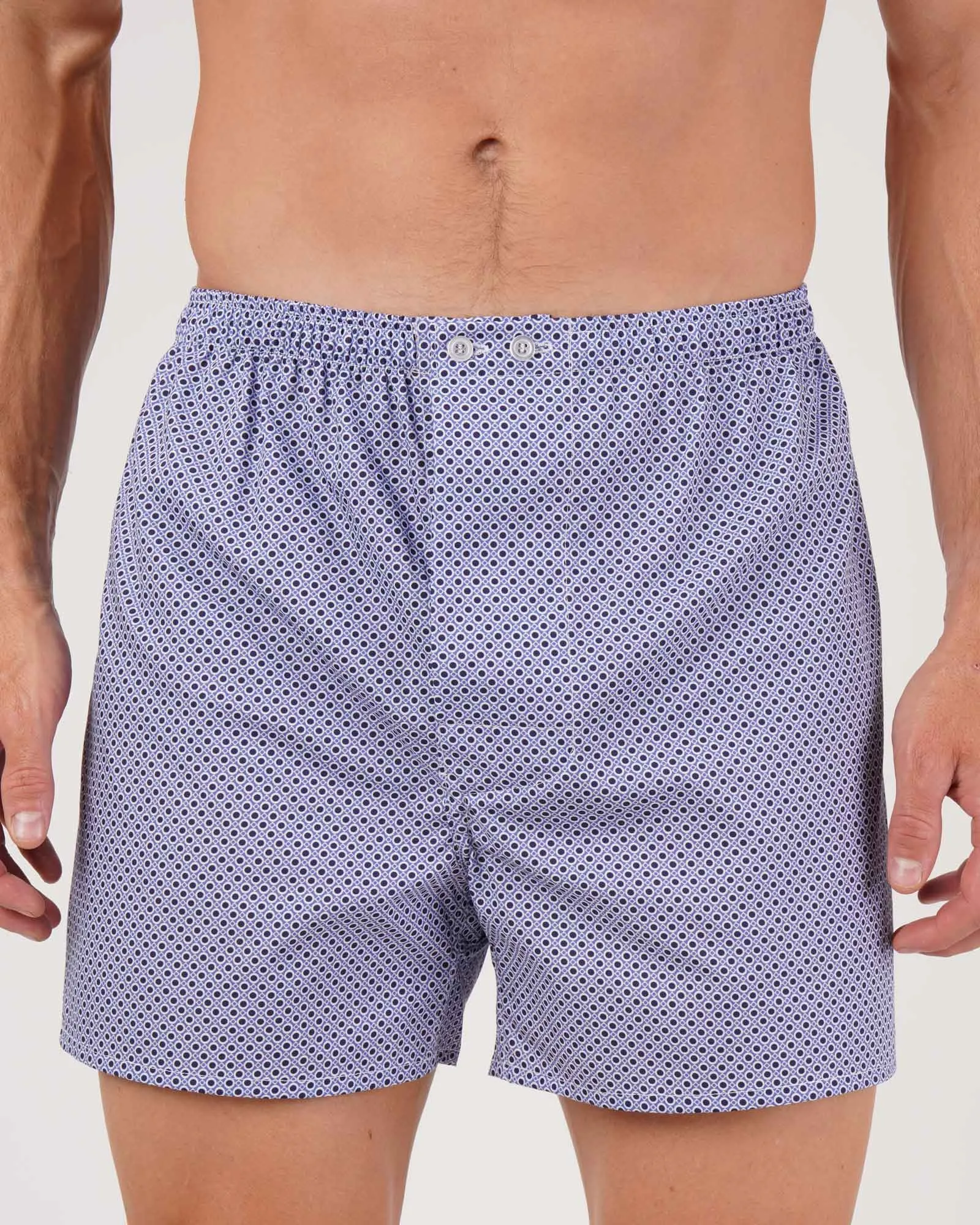 Men's Classic Cotton Boxer Shorts - Easebourne Geo