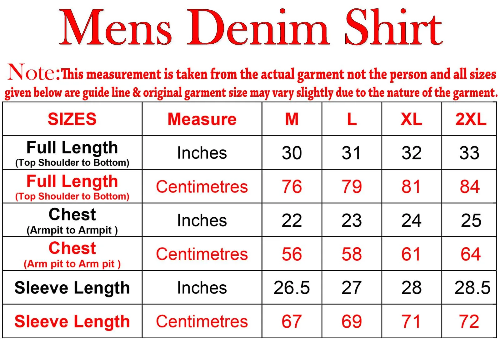 Mens Cotton Denim Long Sleeve Shirt