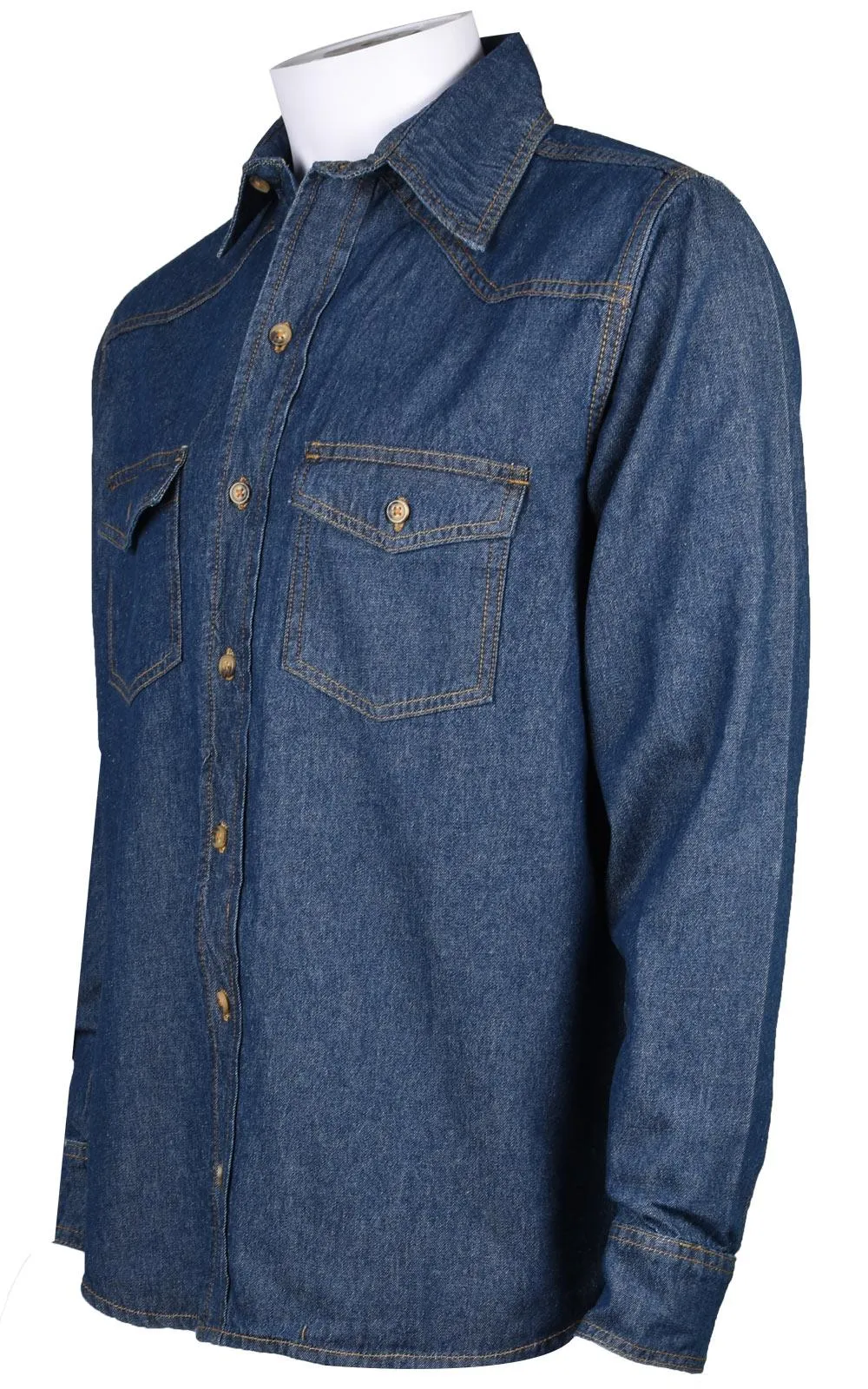 Mens Cotton Denim Long Sleeve Shirt