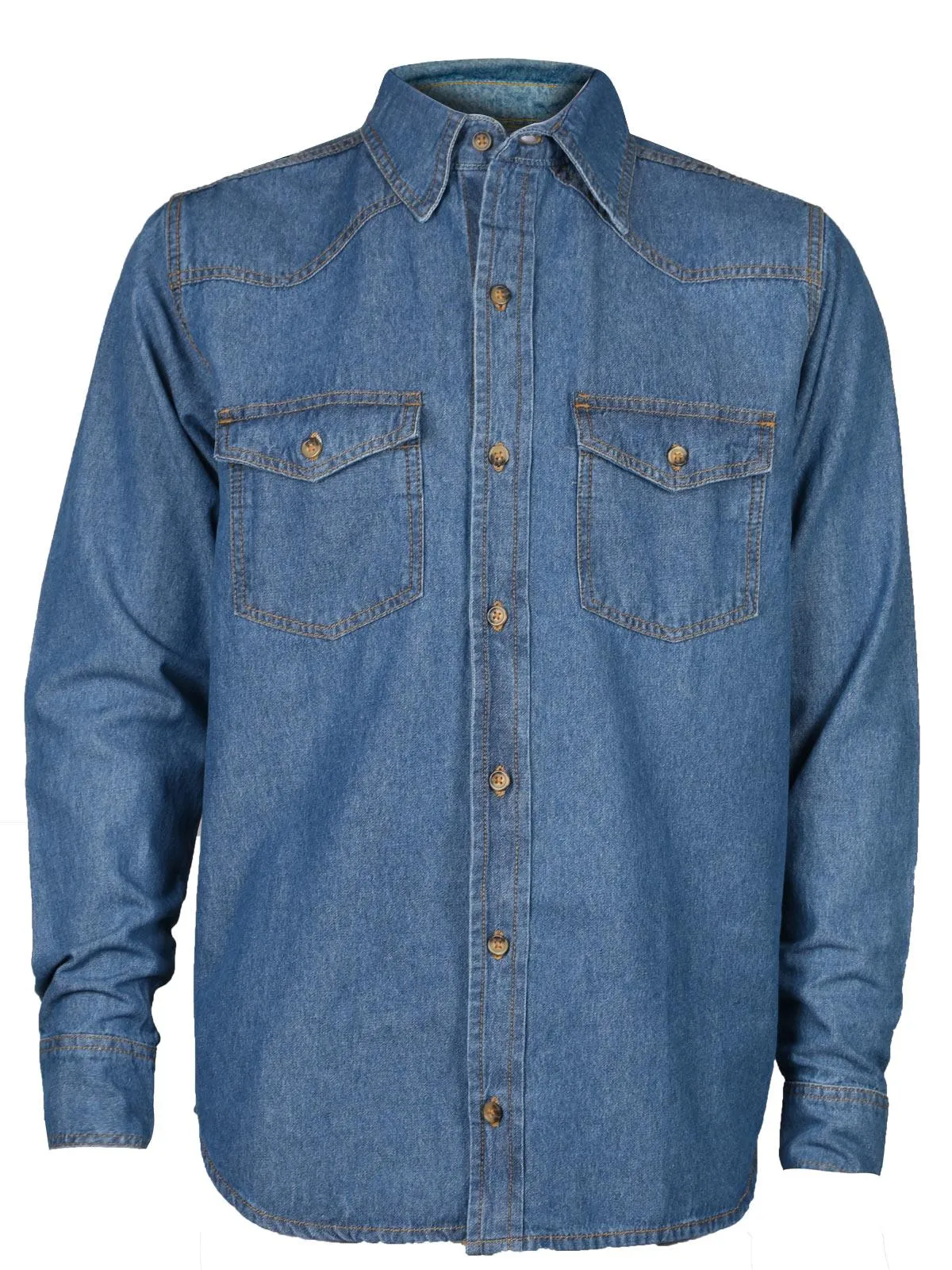 Mens Cotton Denim Long Sleeve Shirt