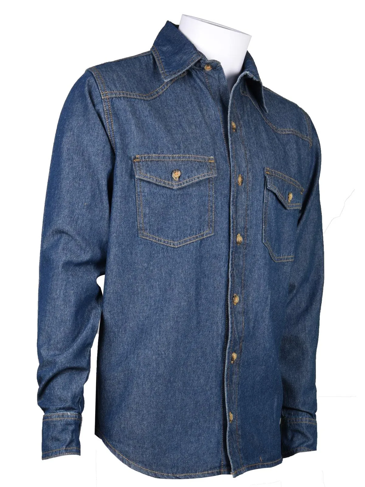 Mens Cotton Denim Long Sleeve Shirt