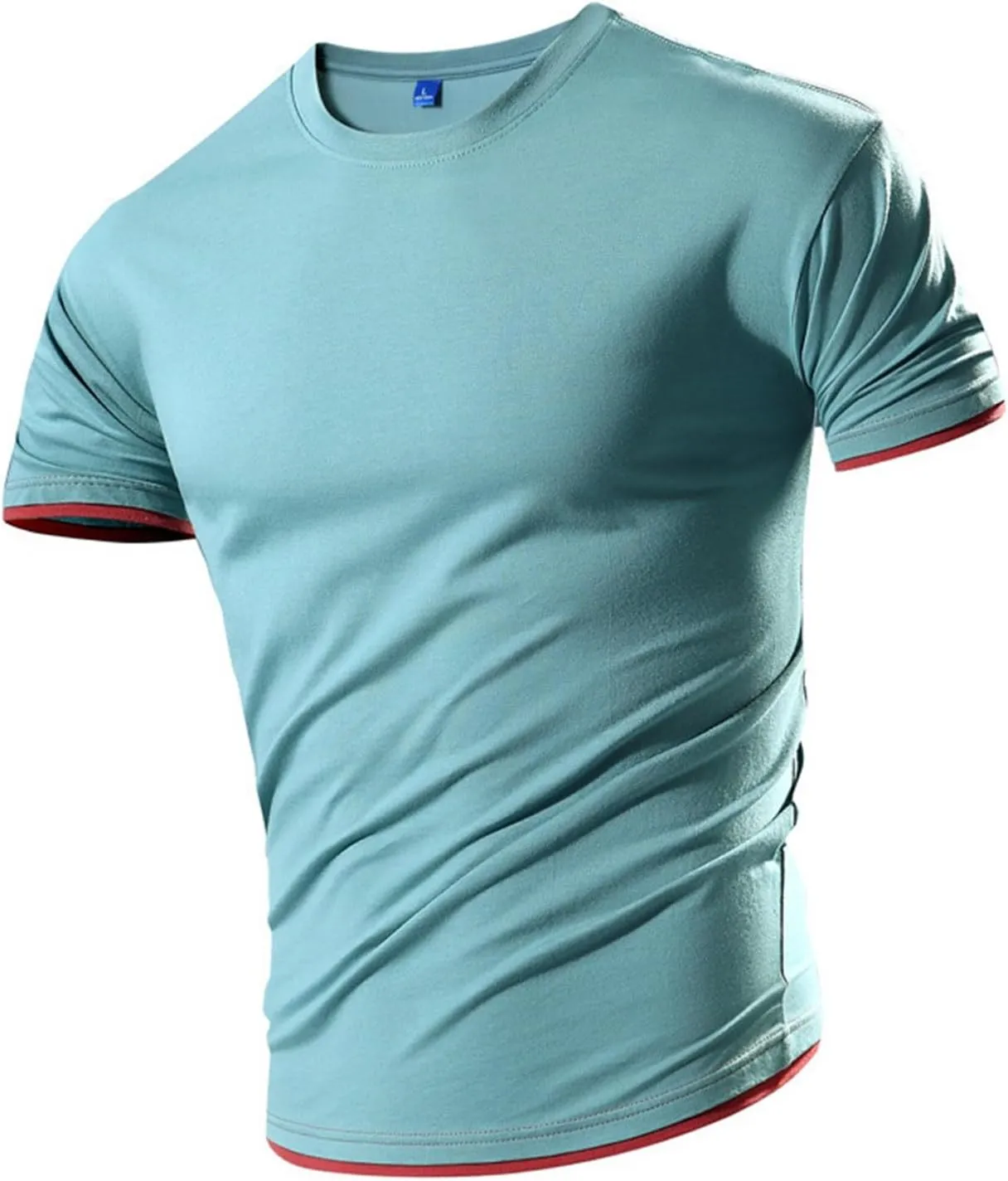 Men's Cotton T-Shirts Sport Quick Dry Lightweight Workout Running Shirts Muscle Fit Short Sleeve Bodybuilding Gym Tees
