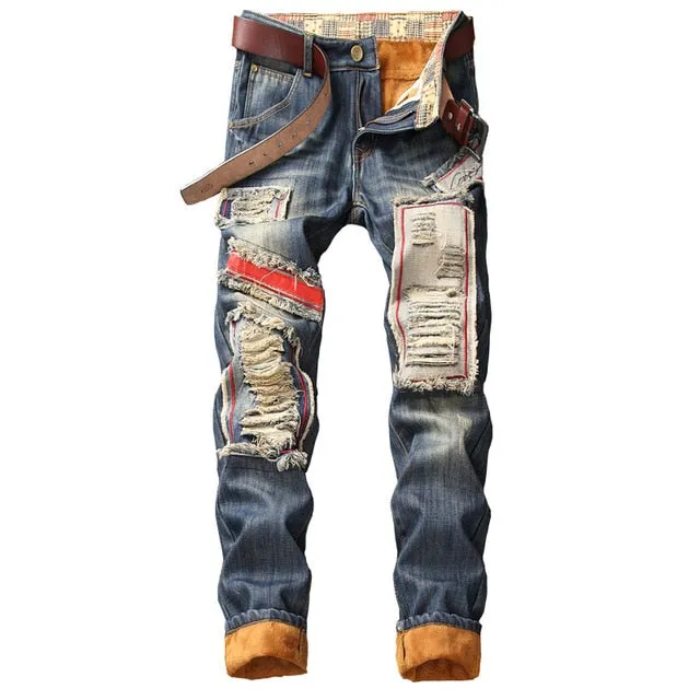 Men's Denim Jeans Punk Streetwear