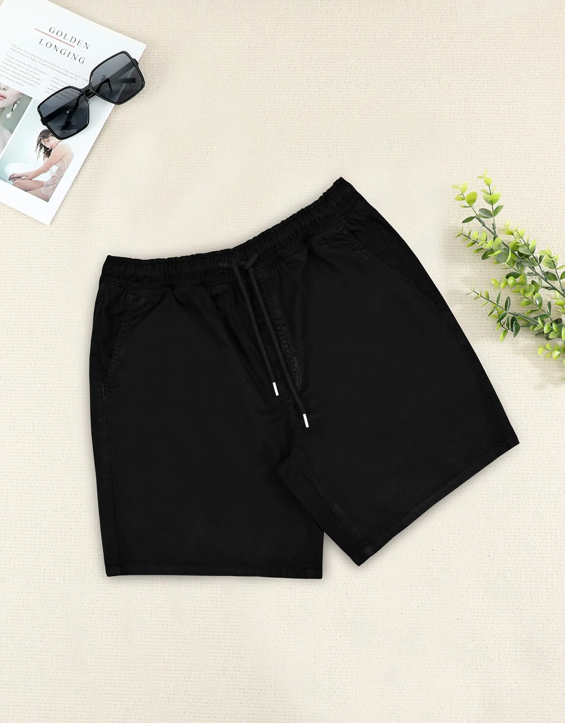 Men's Denim Shorts - BLACK
