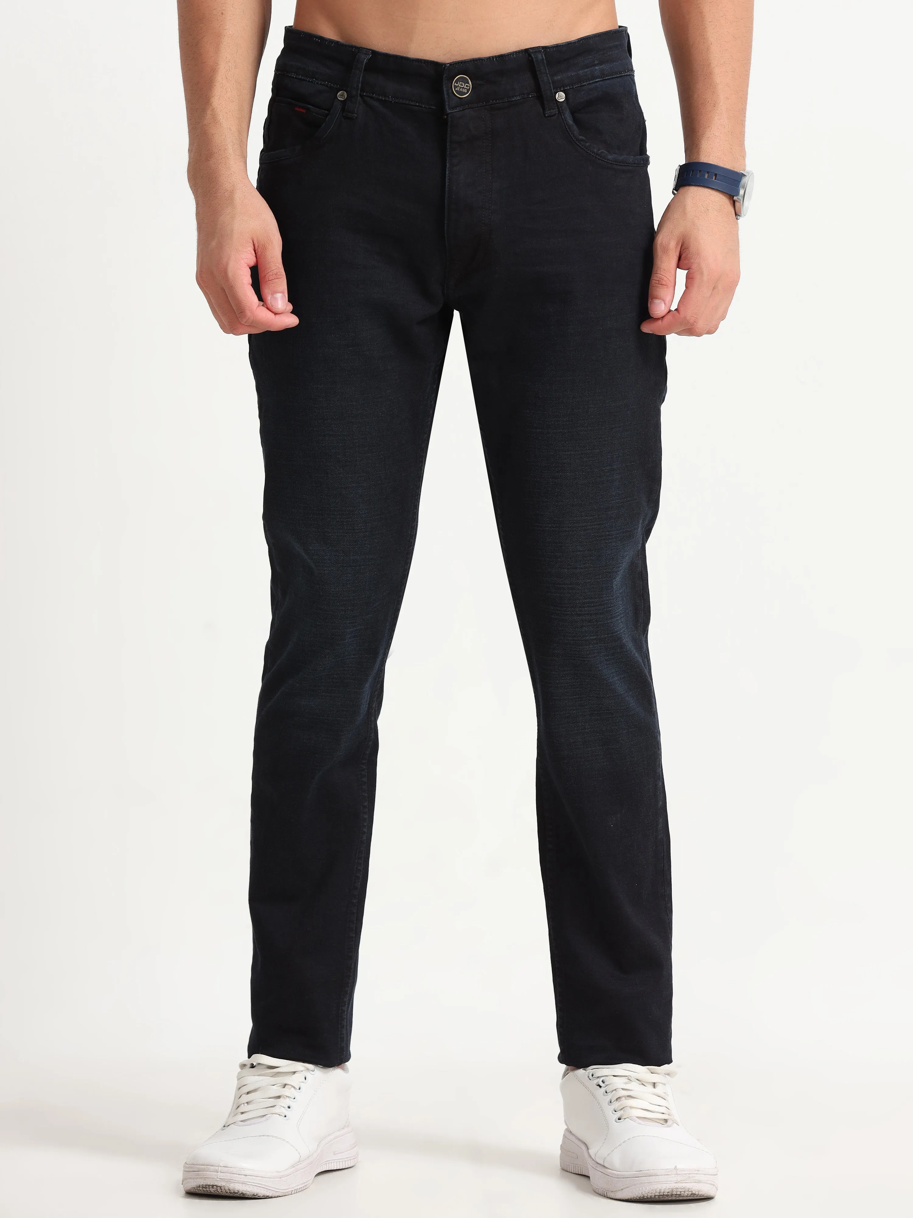 MEN'S  DK.NAVY SOLID SLIM FIT JEANS