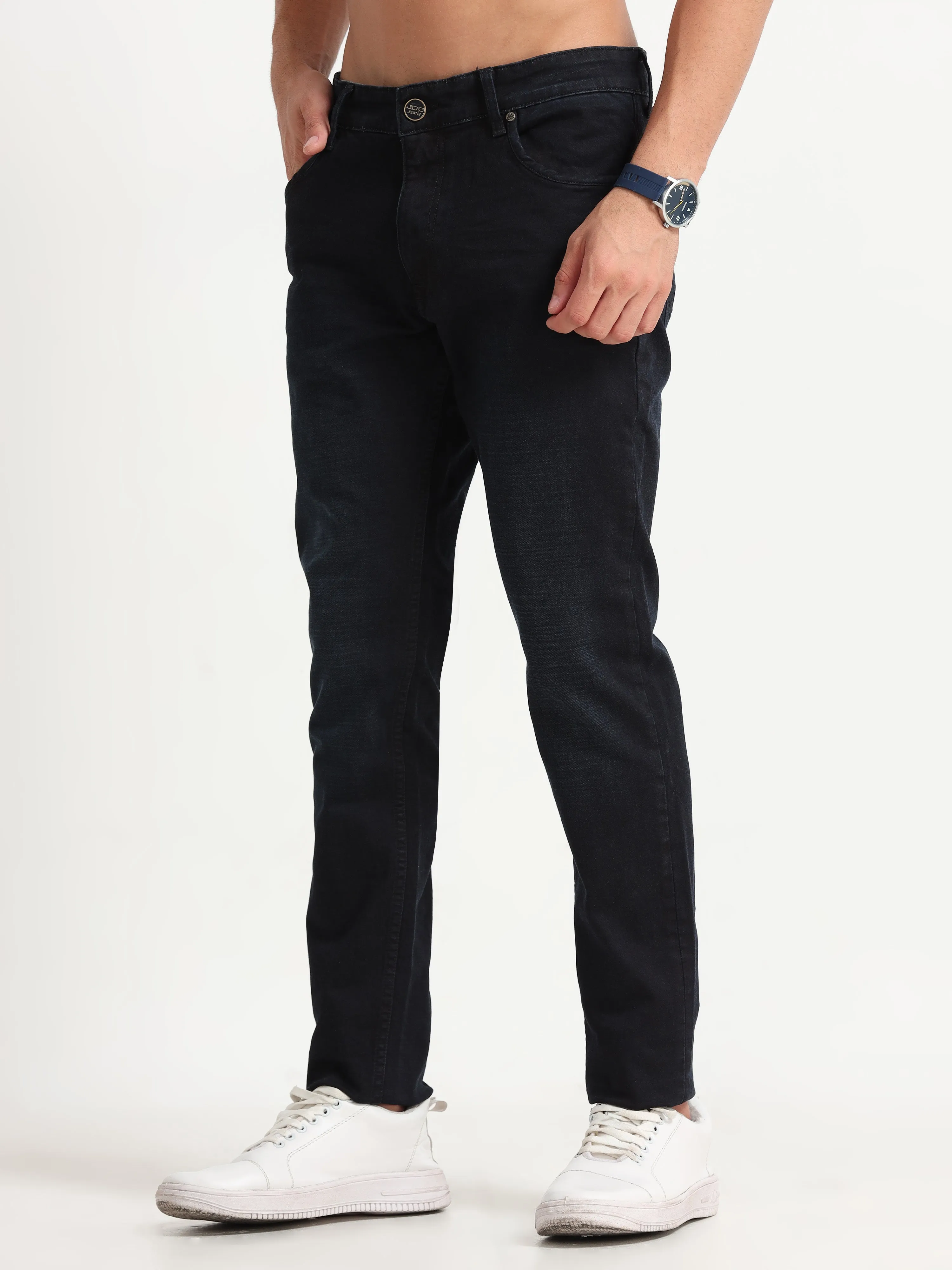 MEN'S  DK.NAVY SOLID SLIM FIT JEANS