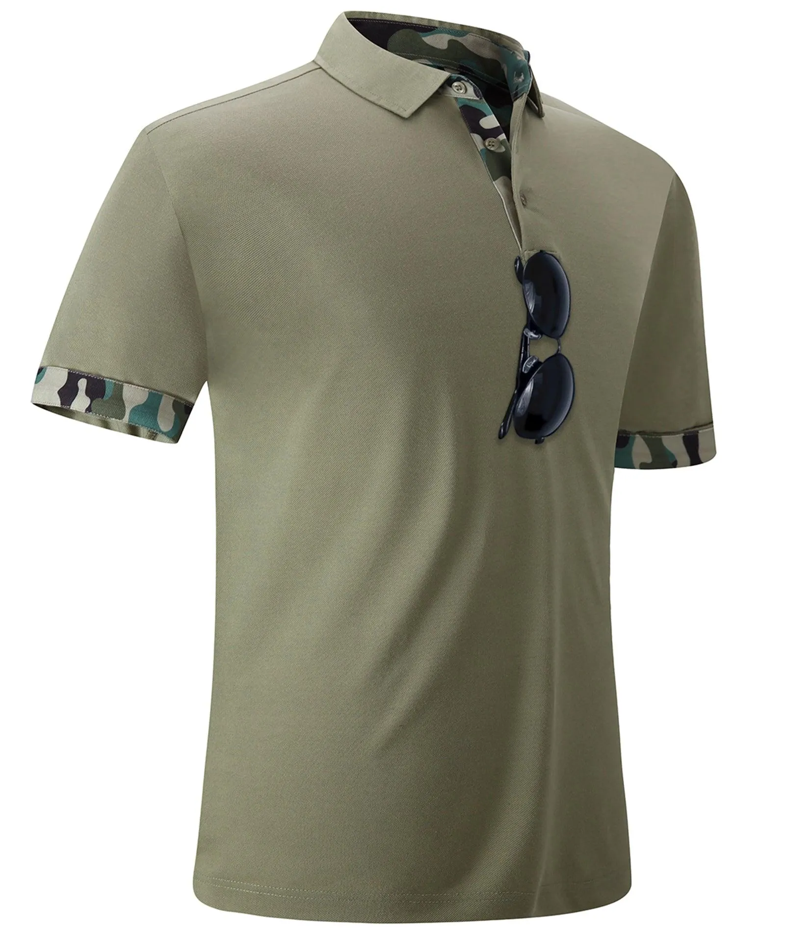 Men's Dry Fit Solid Color Casual Polo Shirts-ZPK008220