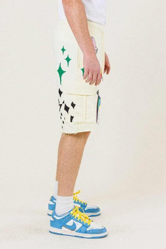 Mens Earth Terry Shorts In Cream
