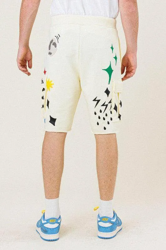 Mens Earth Terry Shorts In Cream