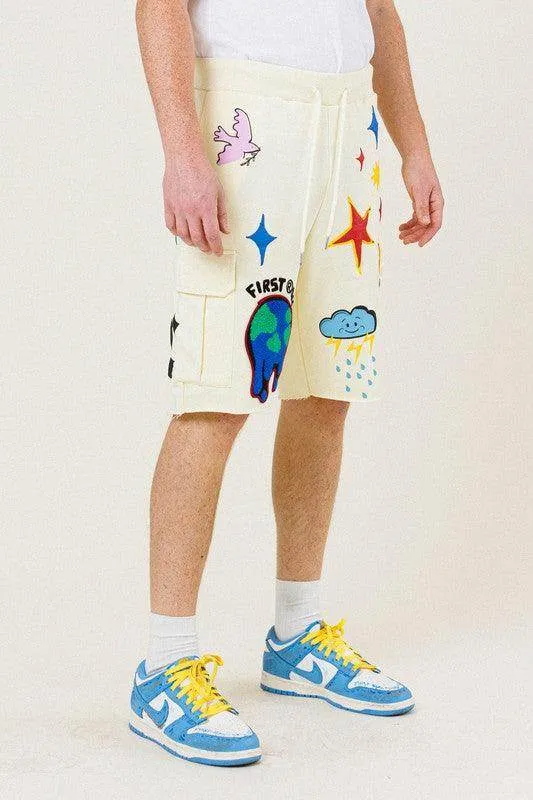 Mens Earth Terry Shorts In Cream