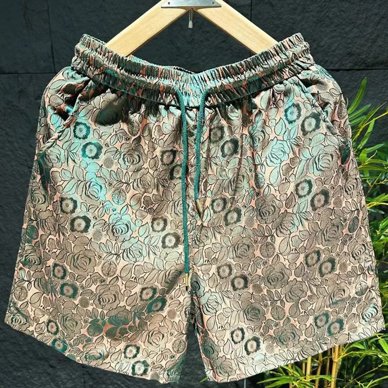 Men's Ethnic Style Ice Silk Shorts