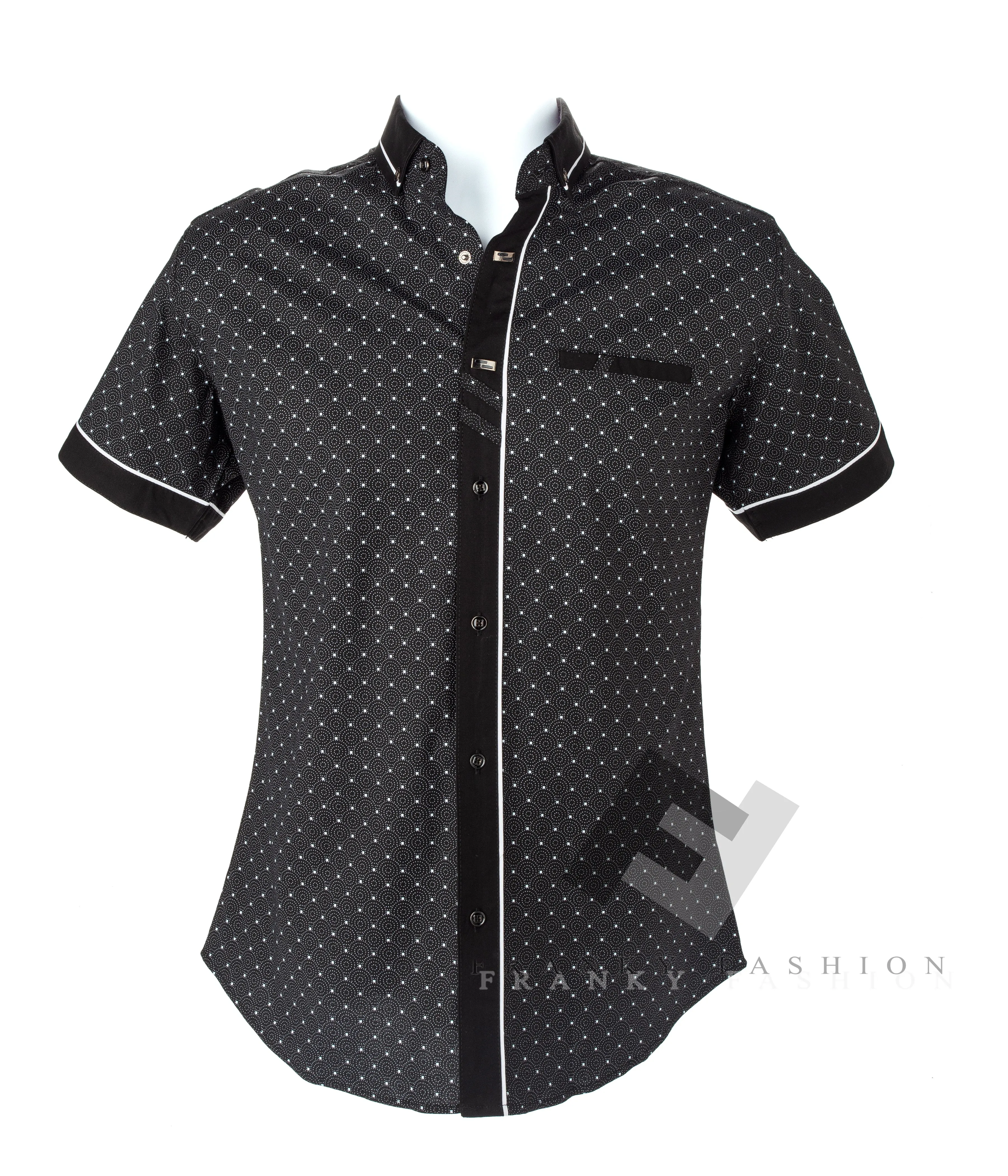 Men's European Slim Fit Shirt | Black | SLF08 | CLEARANCE