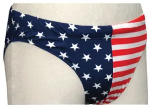 men's fashion bikini swim briefs w/ american flag motif - sizes s-xl Case of 12