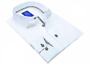 MEN'S FITTED SHIRT LONG SLEEVE EUROPEAN MADE | WHITE | B04