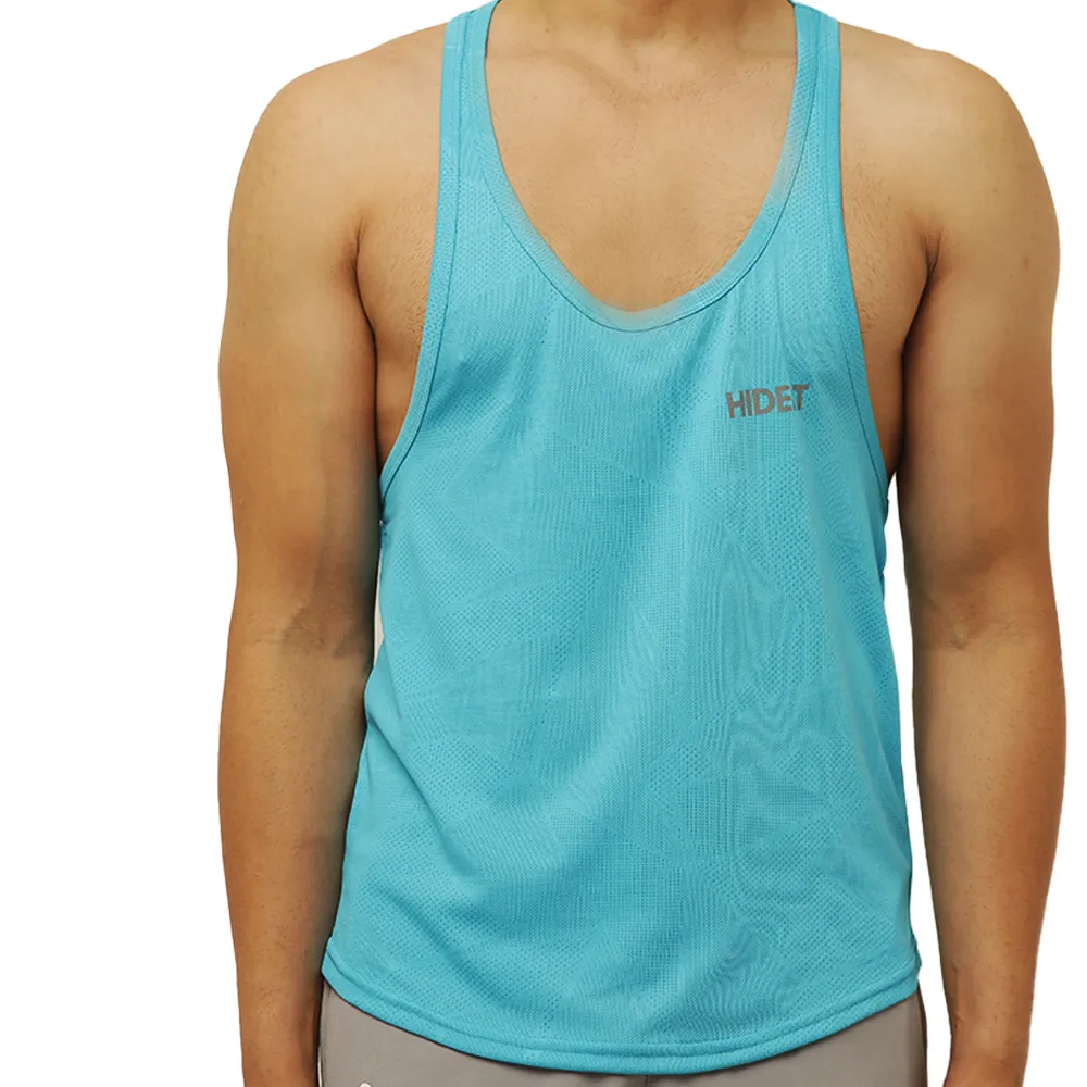 Men's Gym wear Jacquard knit Cool Blue Stringer