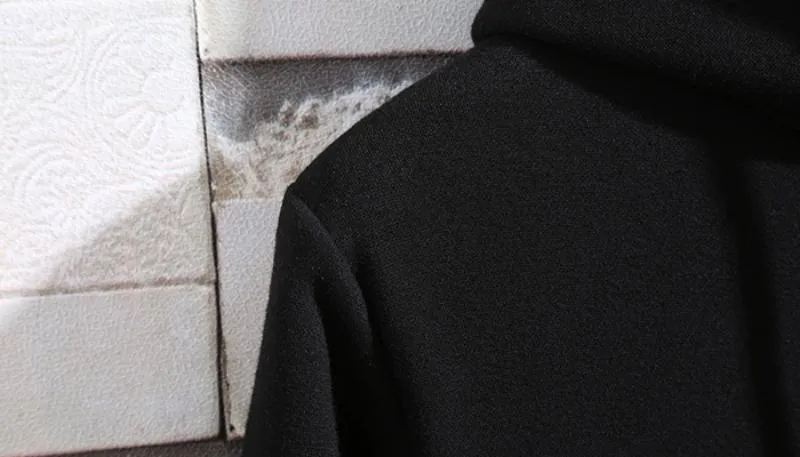 Men's Hooded Sweatshirt With Embroidered Rose
