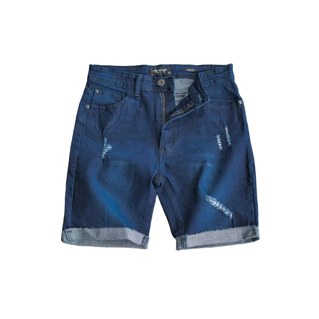Men's Ice Cut Off Distressed Denim Short