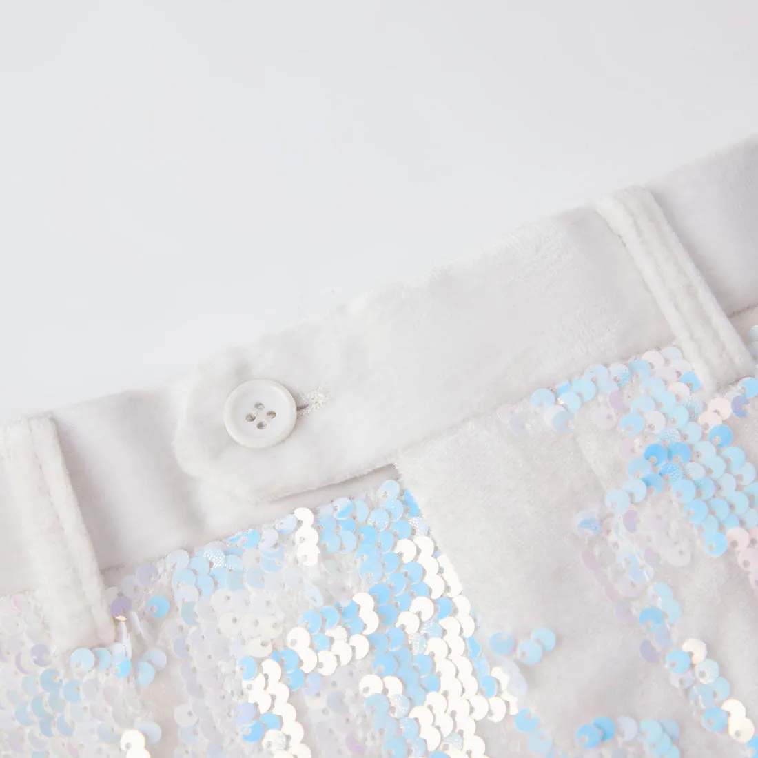 Men's Iridescent White Sequin Suit