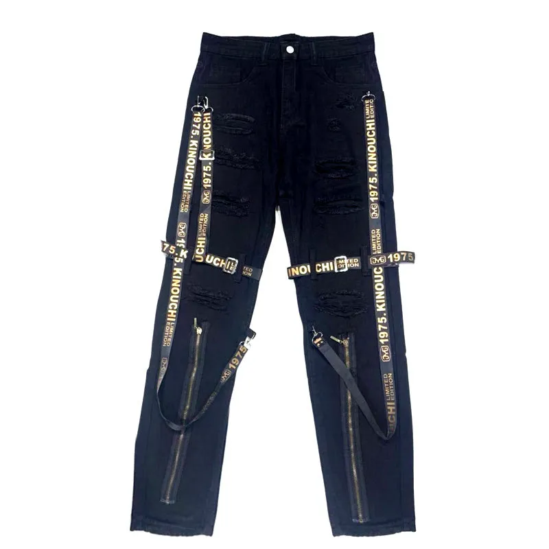 Men's Jeans Slim Fit Slim Belt Casual Pants