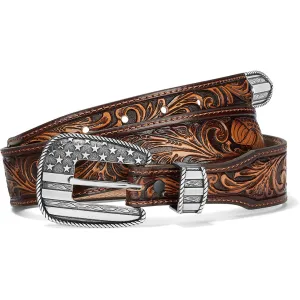 Men's  Justin 1 1/2" Brown All American Leather Belt C13935