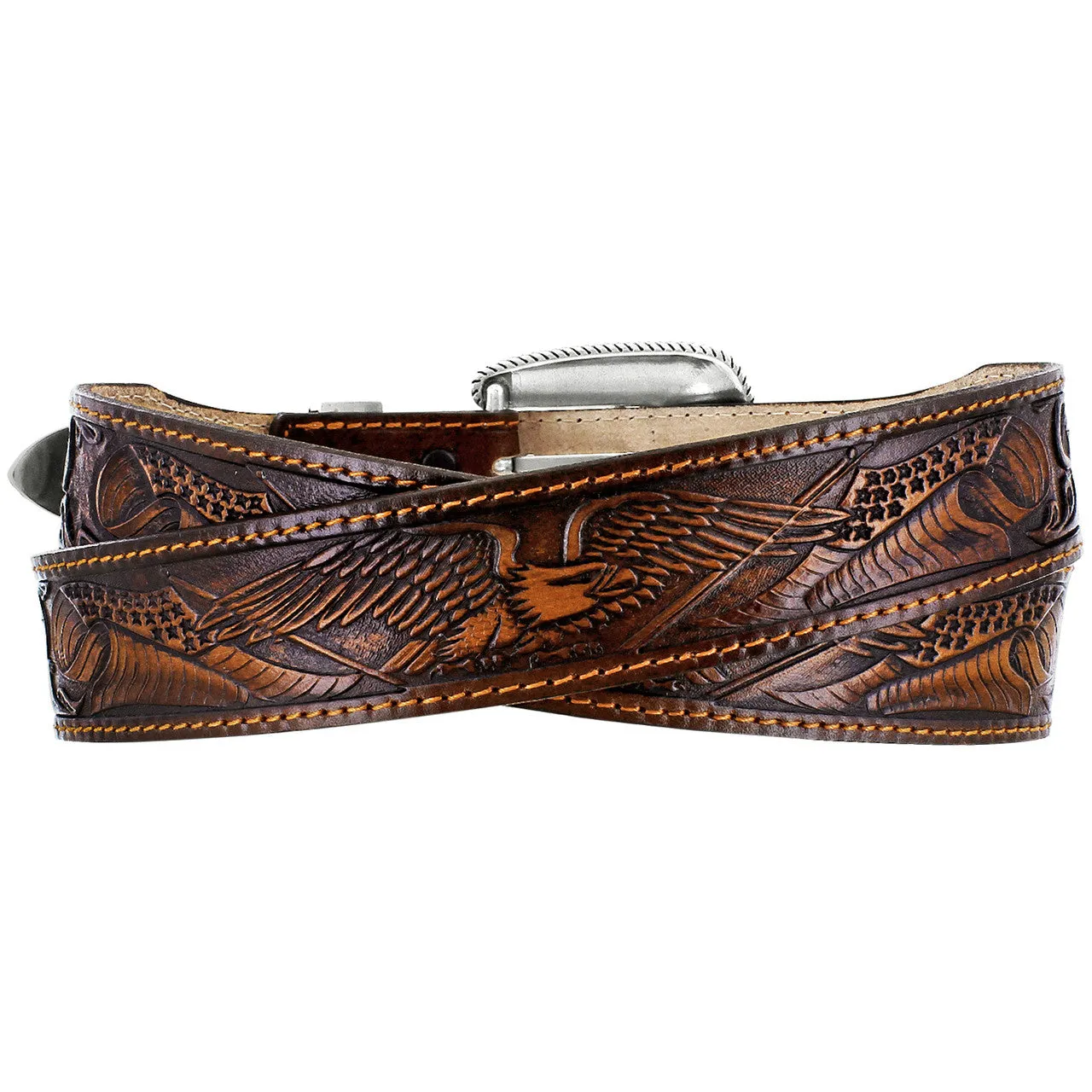 Men's  Justin 1 1/2" Brown All American Leather Belt C13935