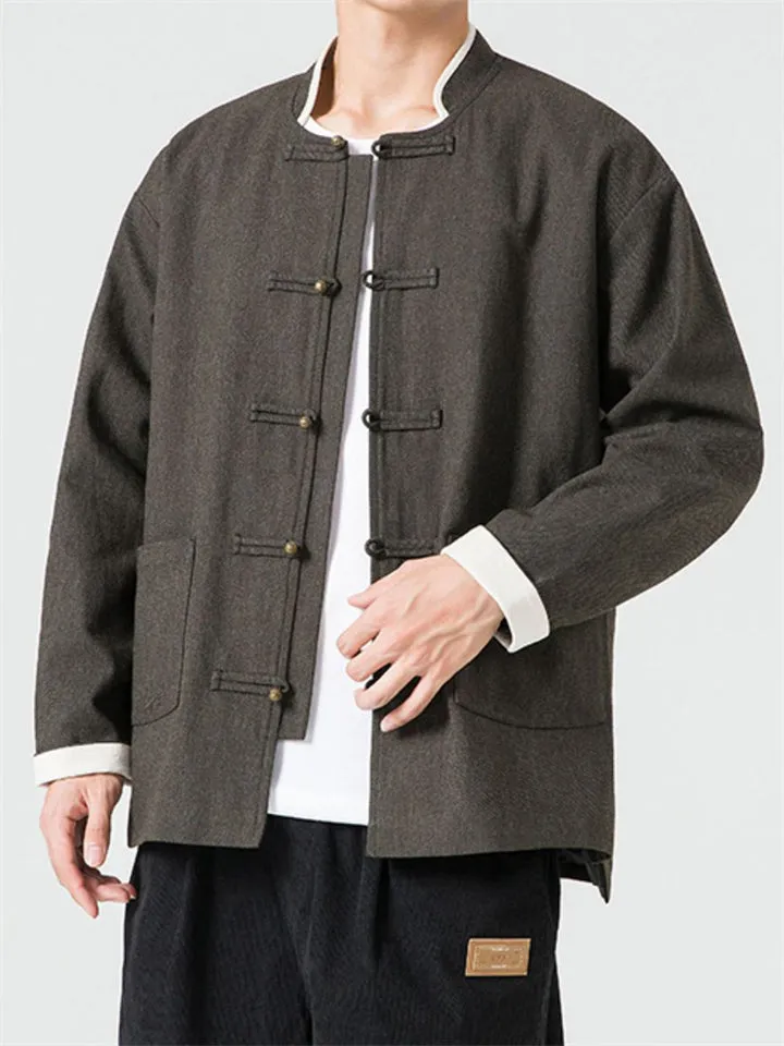Men's Last Century Popular Tang Suit Jackets with Patch Pockets