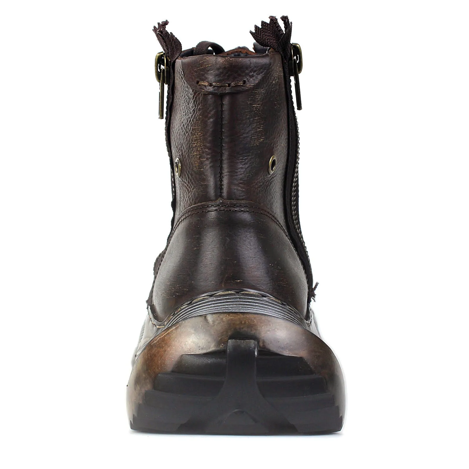 Men's Leather athletic walking Moto Boots OS-5008-S-8