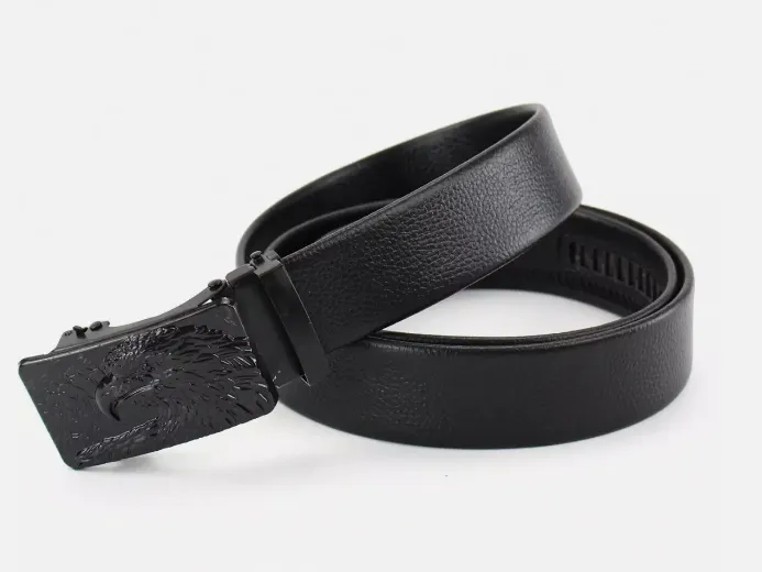 Mens Leather Ratchet Belt For Men Adjustable Automatic Eagle Buckle Belts