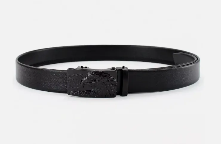 Mens Leather Ratchet Belt For Men Adjustable Automatic Eagle Buckle Belts
