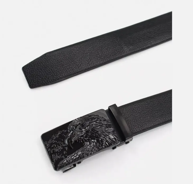 Mens Leather Ratchet Belt For Men Adjustable Automatic Eagle Buckle Belts