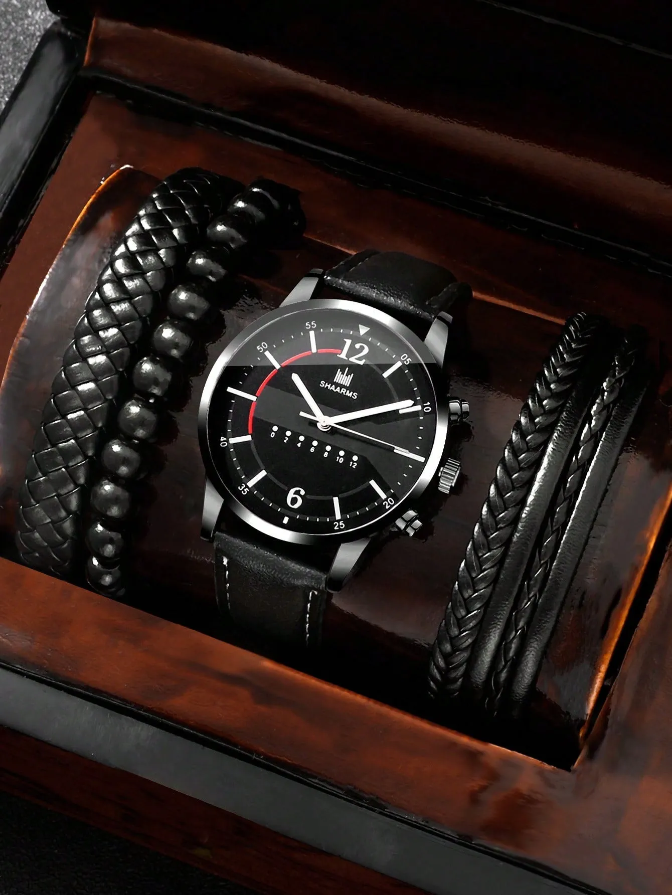 Men's Leisure and Fashionable Quartz Watch 4pcs/Set