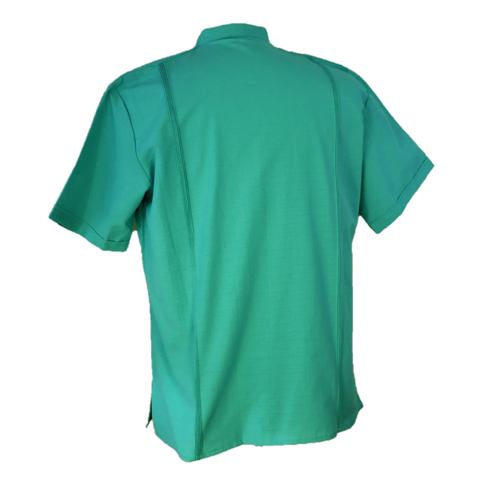 Men’s Linen Short Sleeve Embroidered Guayabera-Turquoise