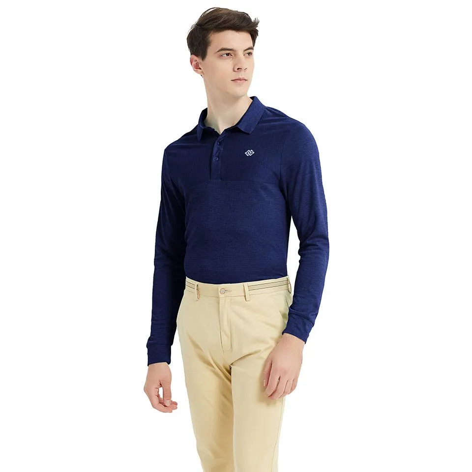 Men's long-sleeved sports Polo shirt